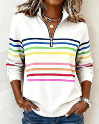 Clara | Damen Sweatshirt elegant & alltagstauglich – Weiß