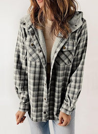 HALLE - KARIERTE JACKE MIT KAPUZE – Grau