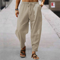 Titus - Bequeme Hose mit Kordelzug – Beige