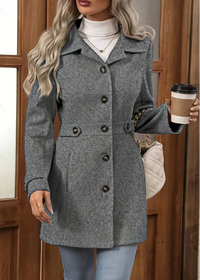 Hanna | Eleganter Tweed-Wintermantel Damen modern – Grau