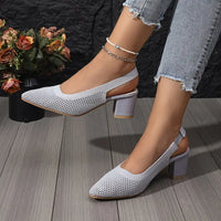 Sabrina -  Atmungsaktive hochhackige Pantoffeln Sandalen Frauenschuhe – Grau