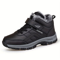Winterschuhe Herren | Stiefel Mittelhoher Schnitt Mit Schnürung – Schwarz