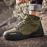 Winterschuhe Herren | Hoher Schnitt Outdoor Stiefel Mit Schnürung – Grün 1