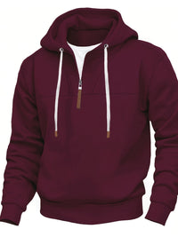 Kolton – Kapuzen  Kapuzenpullover Mit Halbem Reißverschluss – Bordeaux