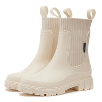 Heidi-Mode | Gummistiefel - Wasserdicht mit Antirutschsohle, Perfekt für Regenwetter – Beige