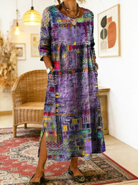 Maelle - Bedrucktes, locker geschnittenes Midikleid – Lila