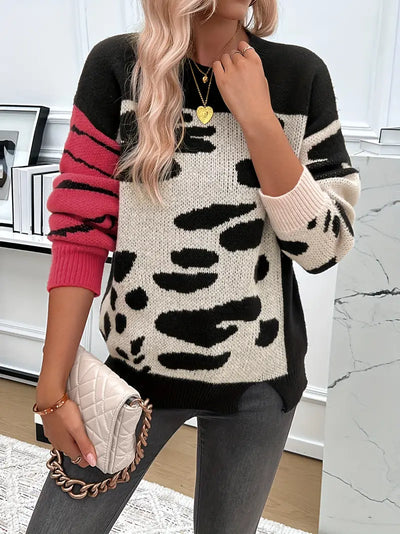Clisena | Pullover mit Rundhalsausschnitt, lässige, lockere Passform für einen modischen Look