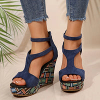 Leilani - Elegante Sommer-Keilsandalen für Frauen mit Reißverschluss – Blau