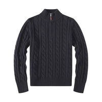 Mathias | Stylischer Pullover mit Halbreißverschluss – Schwarz
