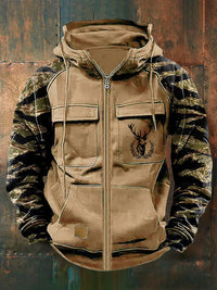 Amelie | Herren-Hoodie mit Reißverschluss & Taschen – Beige