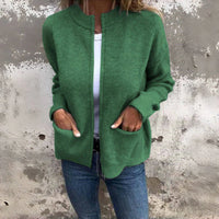 JENELL - STRICKJACKE MIT GROSSEN TASCHEN – Grün