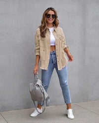 Jeansjacke für Damen - Stylische Denim Sommerjacke – Khaki