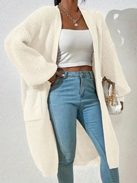 Rersnalha | Lässiger Luxus-Cardigan mit offener Vorderseite – Weiß