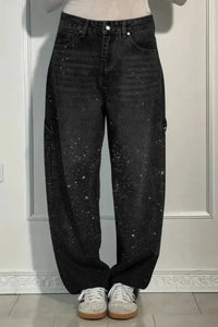 Madeleine | Weit geschnittene High-Waist-Hose – Schwarz