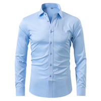 ASGER - KNITTERFREIES HEMD – Hellblau