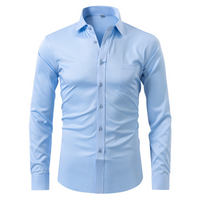 Melchior | Elegantes Button-Up-Hemd – Lichtblau