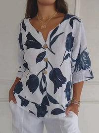 Shara - Modische Bluse mit V-Ausschnitt – Weiß