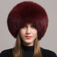 VERONIKA - PELZMÜTZE AUS FUCHSFELL – Bordeaux