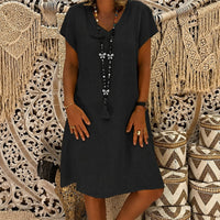 Felicia - Locker und bequem geschnittenes Kleid – Schwarz