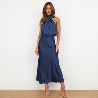 Hansel - Schickes Cocktail-Midikleid – Dunkelblau