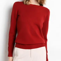 Livana - Bequemer Freizeit-Sweater – Dunkelrot
