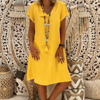 Felicia - Locker und bequem geschnittenes Kleid – Gelb