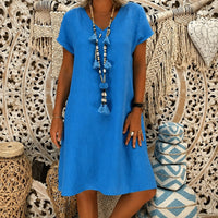 Felicia - Locker und bequem geschnittenes Kleid – Blau