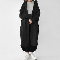 Jennica - Damen-Trenchcoat, lang und lässig geschnitten – Schwarz