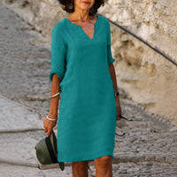 Sara - Elegantes, einfaches Kleid – Hellblau