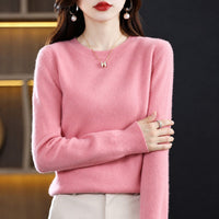 Erica - Bequemer Damenpullover mit Rundhalsausschnitt – Rosa