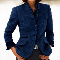 Kaelyn - Elegante Damenjacke mit Taschen – Dunkelblau