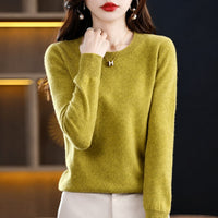 Erica - Bequemer Damenpullover mit Rundhalsausschnitt – Gold