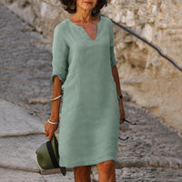 Sara - Elegantes, einfaches Kleid – Grün