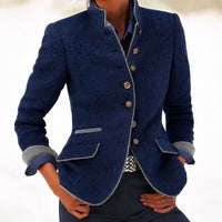Kaelyn - Elegante Damenjacke mit Taschen – Blau