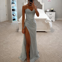 Alina - Stilvolles Korsettkleid – Silber