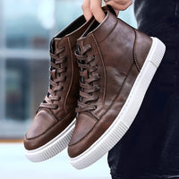 Albert - Eleganter Herren-High-Top-Sneaker – Braun
