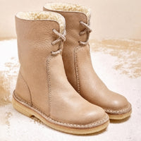 Asami - Damenstiefel mit warmer Innenfütterung – Creme