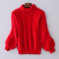 Brenda - Klassischer, weiter Pullover – Rot