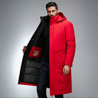 Viktor - Langer, warmer Wintermantel – Rot