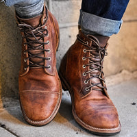 Aaron - Zeitlose und Retro-Herrenstiefel – Hellbraun