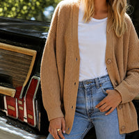 Leah - Geräumige Damenjacke – Camel