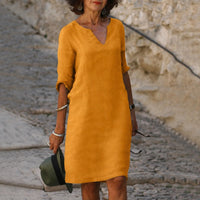 Sara - Elegantes, einfaches Kleid – Orange