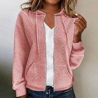 Kristel - Sweatjacke mit wabenartigem Muster – Rosa