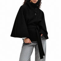 Loraine - Schicke Damenjacke mit Gürtel – Schwarz
