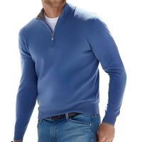 Ralph - Bequemer Herrenpullover mit Reißverschluss – Blau