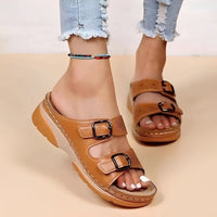 Comfyflex - Sandalen mit Doppelriemen – Khaki