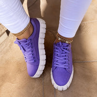 Marit - Komfortable Damensneakers – Lila / Weiß