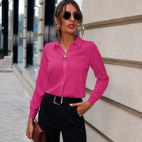 Sharlene - Bequemes Langarmshirt – Rotrosa