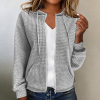 Kristel - Sweatjacke mit wabenartigem Muster – Grau