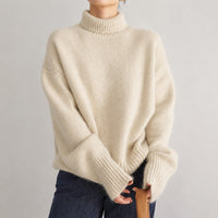 Lea - Komfortabler Rollkragenpullover für Damen – Beige